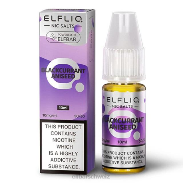 Elfbar Elfliq Nic Salts – schwarze Johannisbeeranis – 10 ml – 10 mg/ml 844PZ177