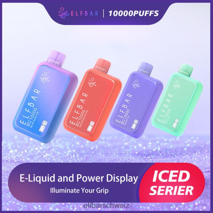 Bester Geschmack, Einweg-Vape BC10000 Ice-Serie blaues Razz-Eis ELFBAR 8T2RT1