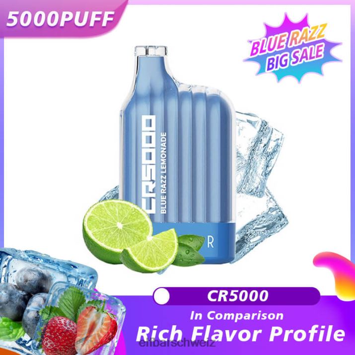 Bester Geschmack Einweg-Vape CR5000 Blue Razz Blue Razz Limonade ELFBAR 8T2RT19