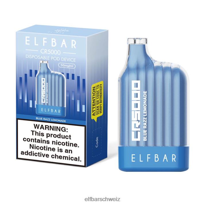 Bester Geschmack Einweg-Vape CR5000 Blue Razz Blue Razz Limonade ELFBAR 8T2RT19