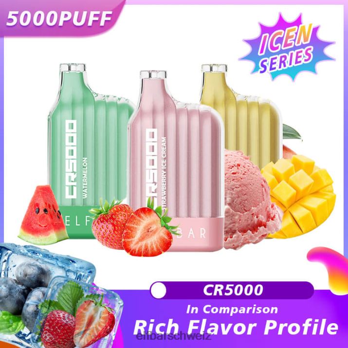 Bester Geschmack Einweg-Vaper Cr5000 Ice-Serie Pfirsicheis ELFBAR 8T2RT20