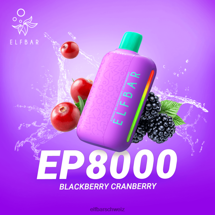 Einweg-Vapor neue ep8000 Puffs Brombeer-Cranberry ELFBAR 8T2RT67