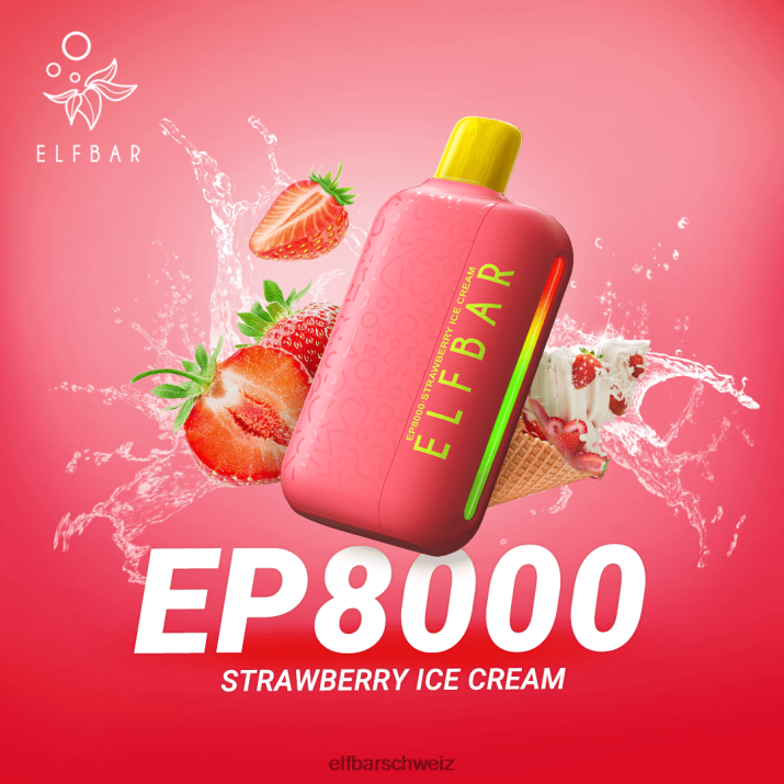 Einweg-Vapor neue ep8000 Puffs Erdbeereis ELFBAR 8T2RT75