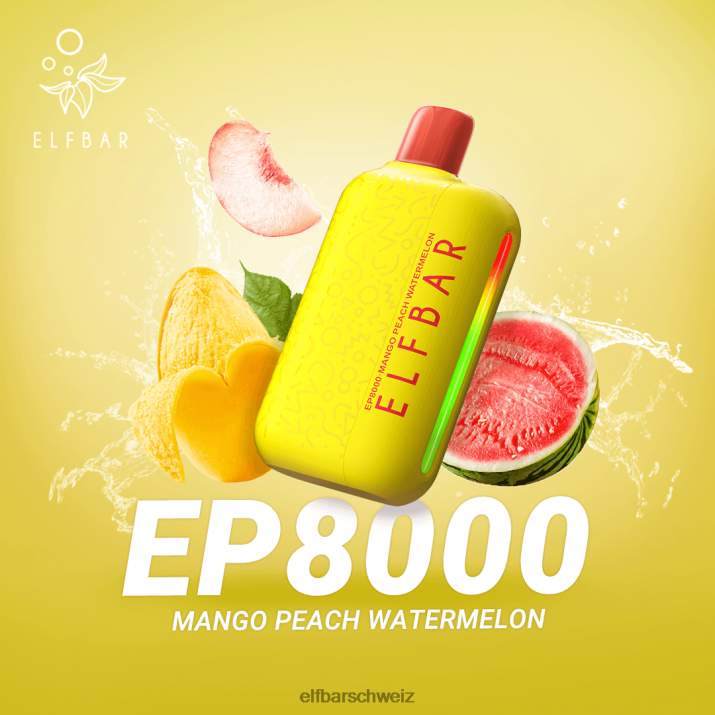 Einweg-Vapor neue ep8000 Puffs Mango-Pfirsich-Wassermelone ELFBAR 8T2RT71