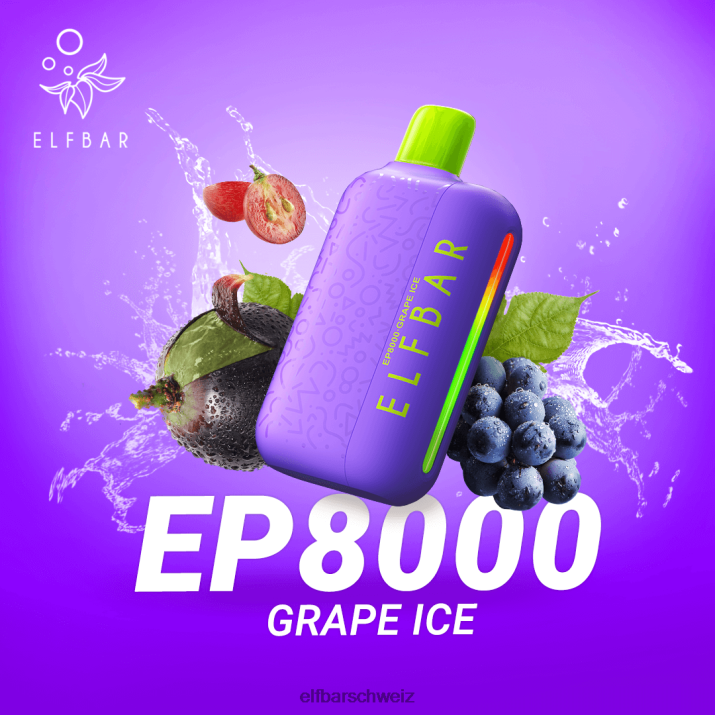 Einweg-Vapor neue ep8000 Puffs Traubeneis ELFBAR 8T2RT59