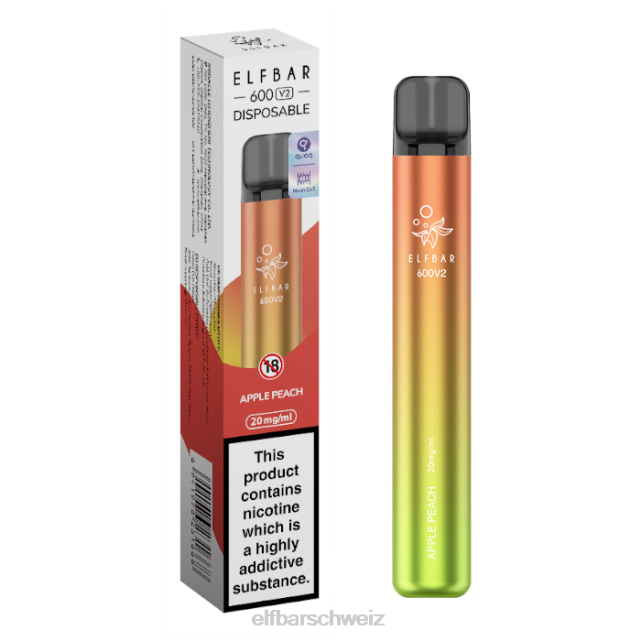 Elfbar 600v2 Einweg-Vaporizer – 20 mg 844PZ11 Apfel-Pfirsich