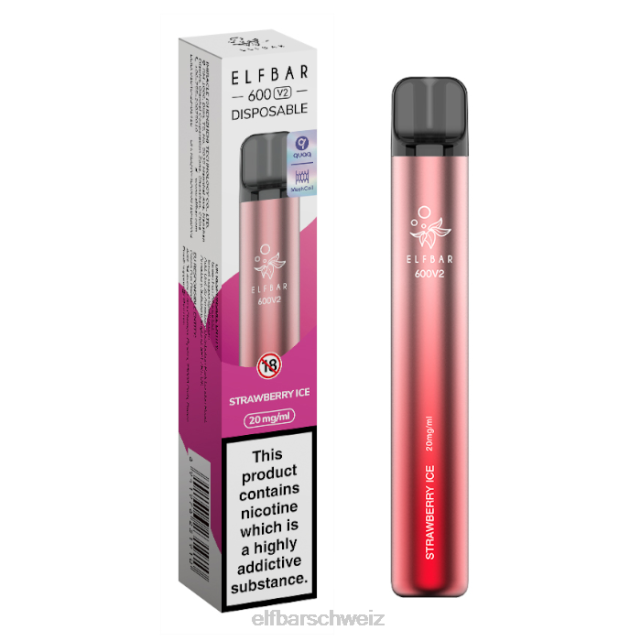 Elfbar 600v2 Einweg-Vaporizer – 20 mg 844PZ14 Erdbeereis