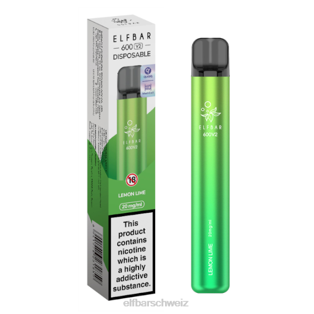 Elfbar 600v2 Einweg-Vaporizer – 20 mg 844PZ15 Zitronenlimette