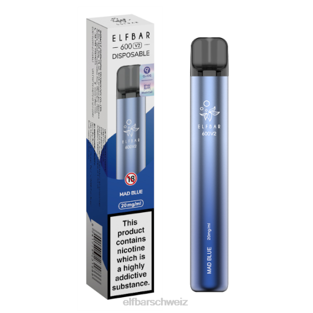 Elfbar 600v2 Einweg-Vaporizer – 20 mg 844PZ20 verrücktes Blau