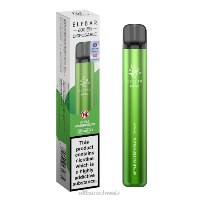 Elfbar 600v2 Einweg-Vaporizer – 20 mg 844PZ21 Apfel-Wassermelone