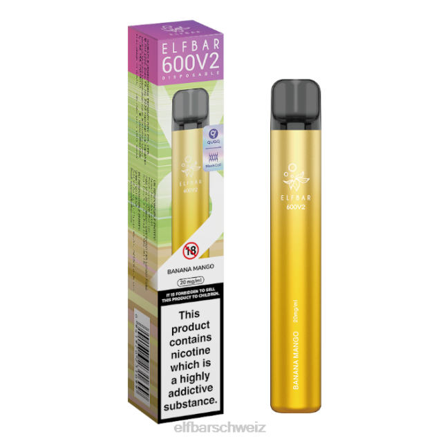 Elfbar 600v2 Einweg-Vaporizer – 20 mg 844PZ22 Bananen-Mango