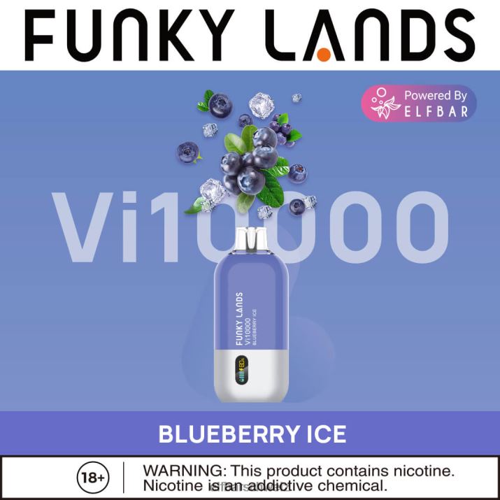 Funky Lands Best Flavour Einweg-Vape VI10000 Iced-Serie Blaubeereis ELFBAR 8T2RT151