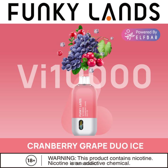 Funky Lands Best Flavour Einweg-Vape VI10000 Iced-Serie Blaubeereis ELFBAR 8T2RT151