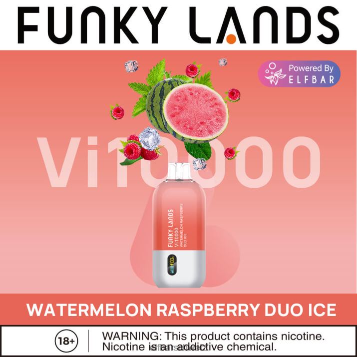 Funky Lands Best Flavour Einweg-Vape VI10000 Iced-Serie Cranberry-Trauben-Duo-Eis ELFBAR 8T2RT156