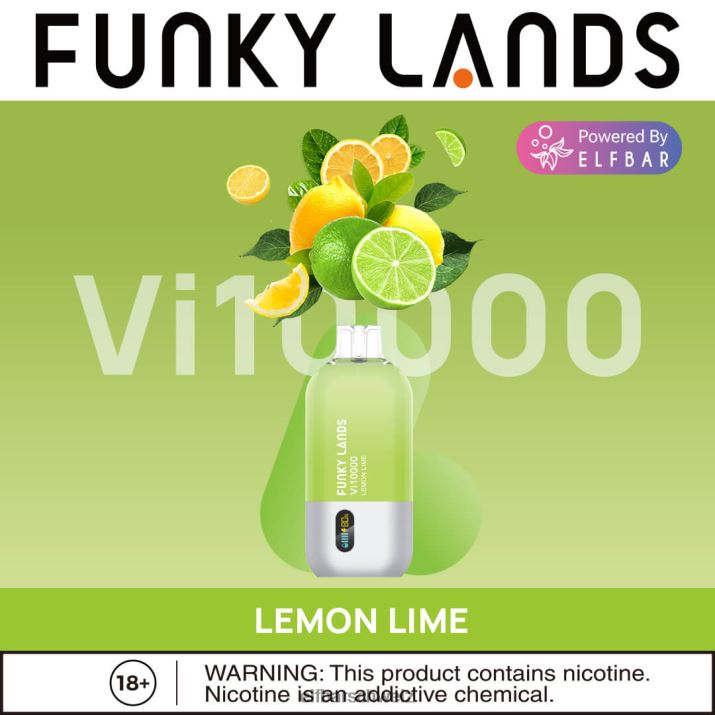 Funky Lands Best Flavour Einweg-Vape VI10000 Iced-Serie Zitronenlimette ELFBAR 8T2RT153