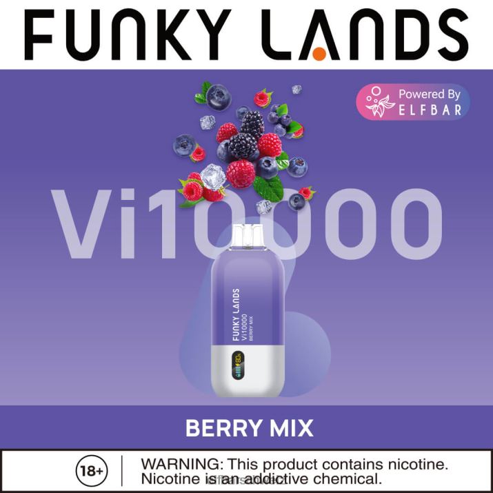 Funky Lands Einweg-Vape VI10000 Züge Beerenmischung ELFBAR 8T2RT159