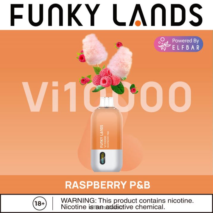 Funky Lands Einweg-Vape VI10000 Züge Himbeer-P&B ELFBAR 8T2RT167