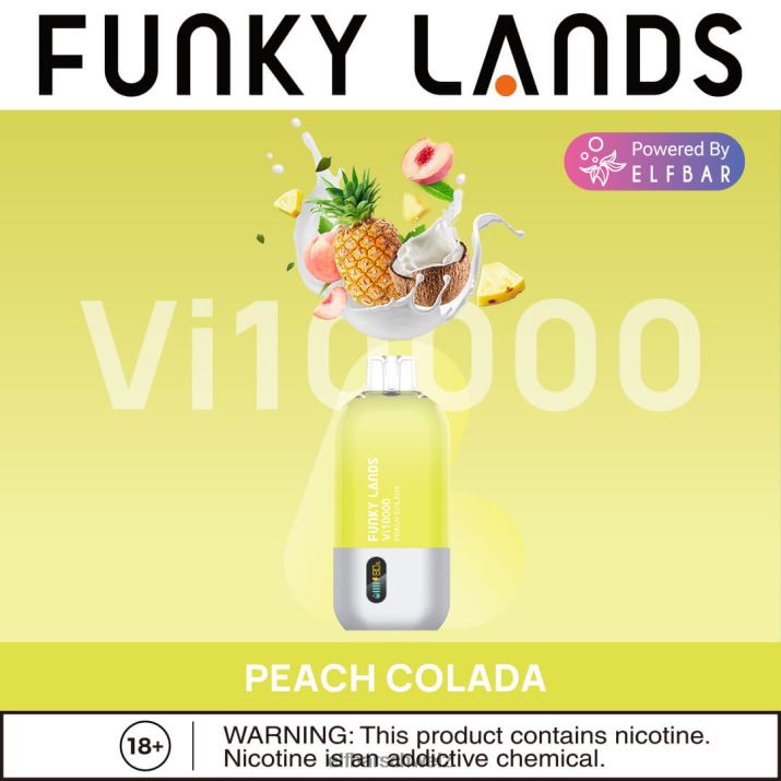 Funky Lands Einweg-Vape VI10000 Züge Pfirsich-Colada ELFBAR 8T2RT162