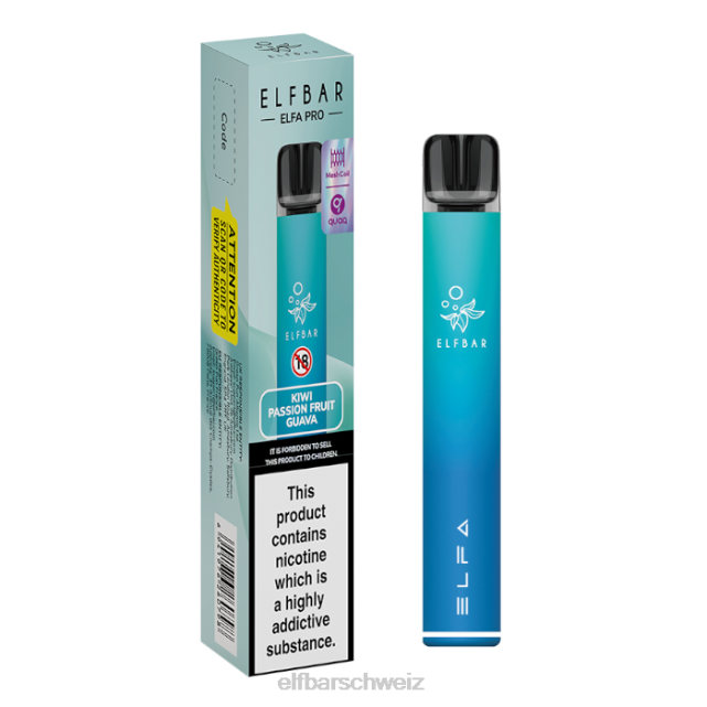 Elfbar Elfa Pro Pod Kit – wiederaufladbar 844PZ66 Aurora Blue + Kiwi-Passionsfrucht vorgefüllte Schote