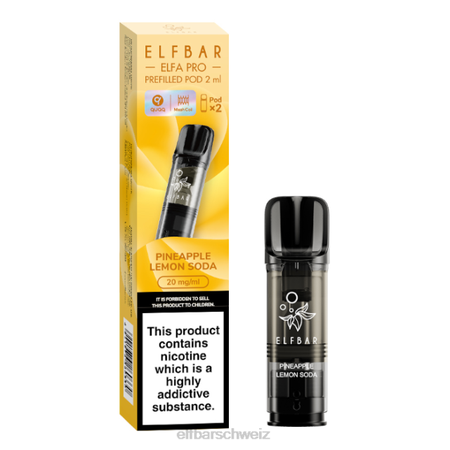 Elfbar Elfa Pro vorgefüllte Kapseln – 20 mg – 2 Stück 844PZ96 Ananas-Zitronen-Qi