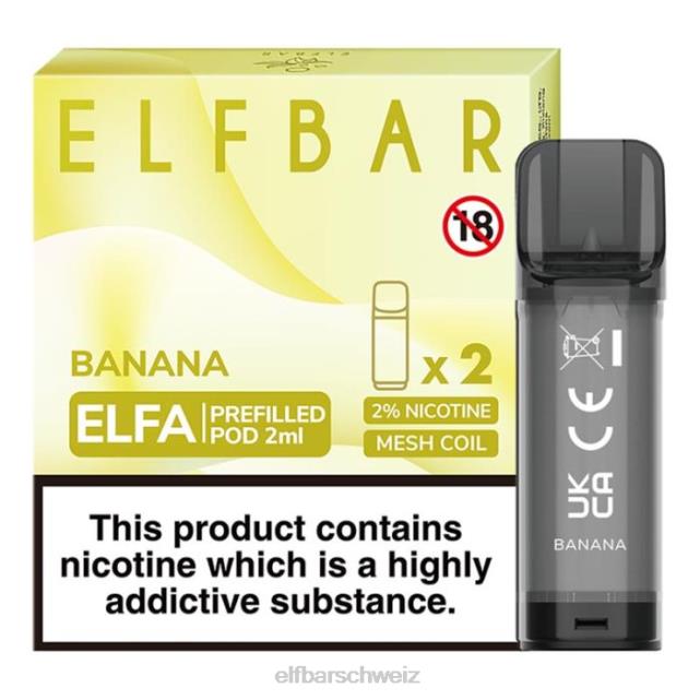 Elfbar Elfa vorgefüllte Kapsel – 2 ml – 20 mg (2 Packungen) 844PZ105 Banane