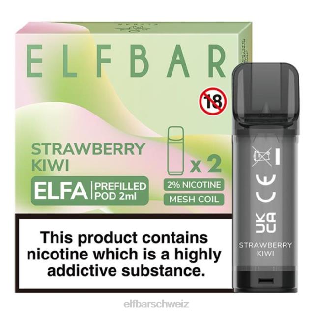 Elfbar Elfa vorgefüllte Kapsel – 2 ml – 20 mg (2 Packungen) 844PZ107 Erdbeer-Kiwi