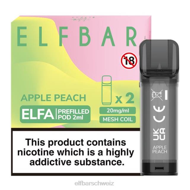 Elfbar Elfa vorgefüllte Kapsel – 2 ml – 20 mg (2 Packungen) 844PZ116 Apfel-Pfirsich