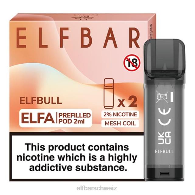 Elfbar Elfa vorgefüllte Kapsel – 2 ml – 20 mg (2 Packungen) 844PZ128 Elfenbulle