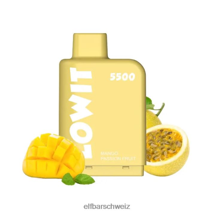 vorgefüllte Kapsel Lowit 5500 Züge 2% Nic Mango-Passionsfrucht ELFBAR 8T2RT146